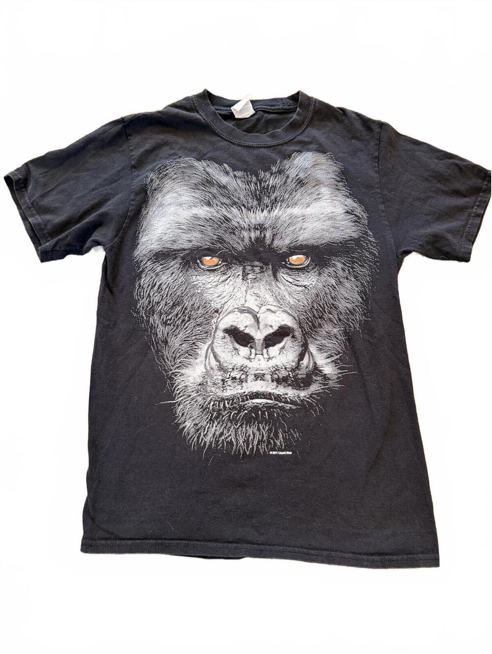 2011 Liquid Blue Port & Company Men's Size Small Black Gorilla Graphic T-Shirt